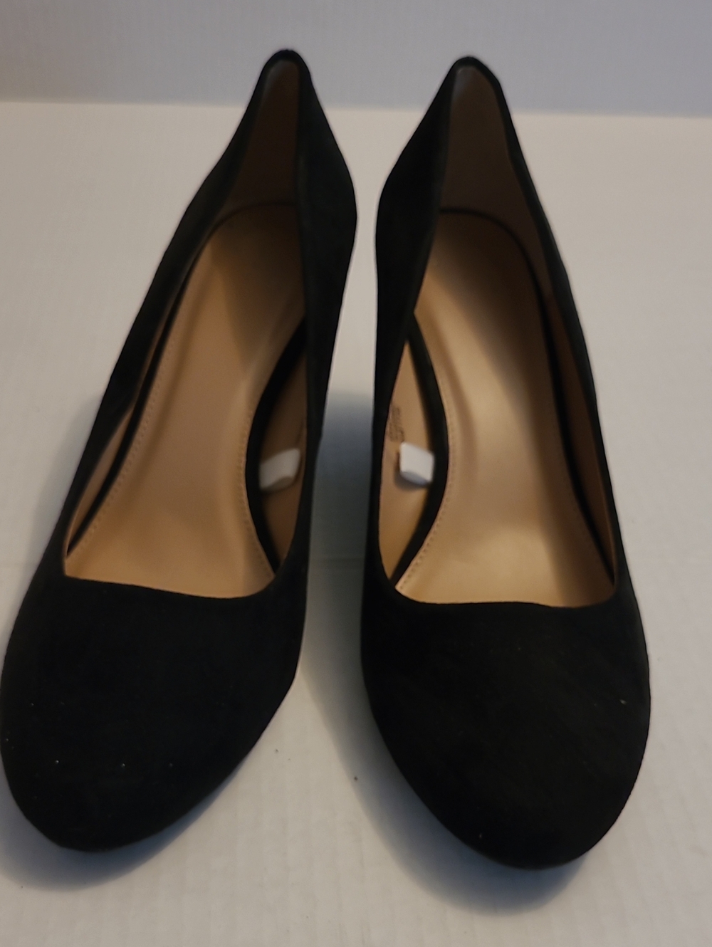a new day Black Suede Rounded-Toe Pumps